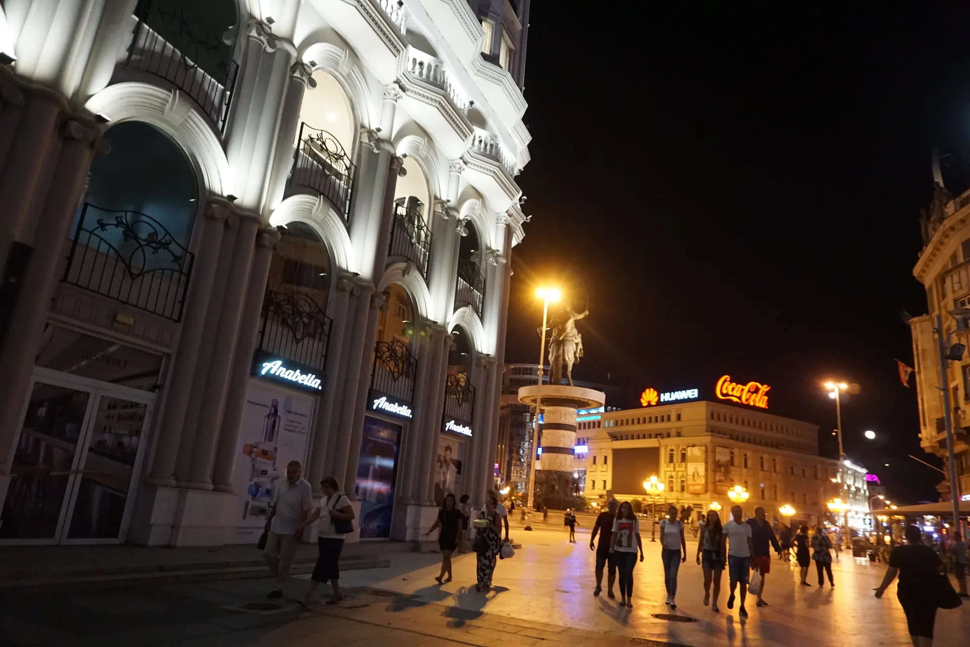 Macedonia Square after dark